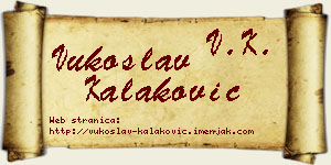 Vukoslav Kalaković vizit kartica